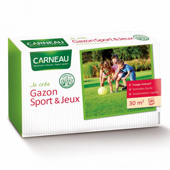 Gazon Sport & Jeux à semer, 1kg, Carneau.