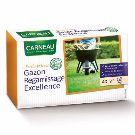Gazon Regarnissage Excellence à semer, 2,5 kg, Carneau.