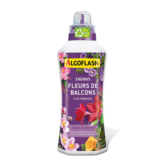 Engrais Liquide (1 litre) Fleurs de Balcons et Terrasses Algoflash.