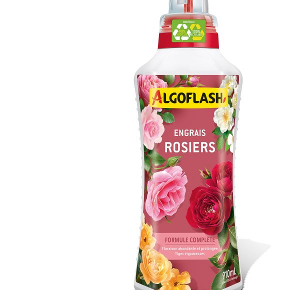 Engrais Liquide 910 mL pour toutes les variétés de Rosiers Algoflash.