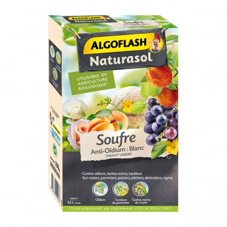 Fongicide, Soufre anti-oïdium Algoflash Naturasol 350 g.