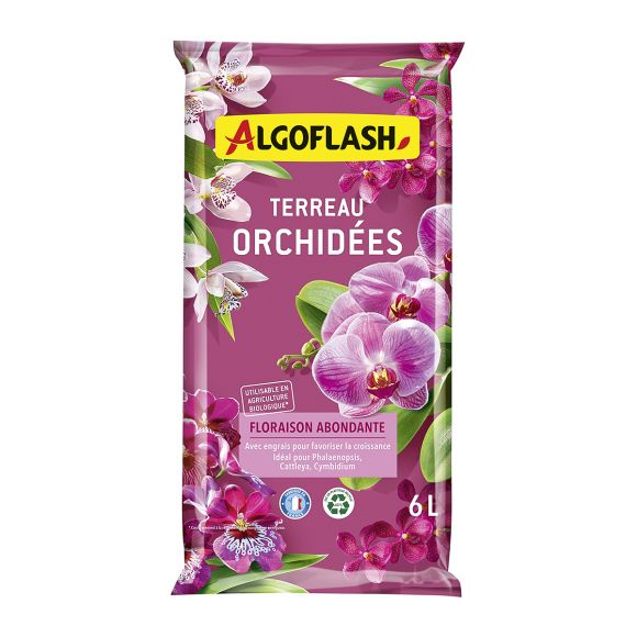 Terreau Orchidées, 6 L, Algoflash.