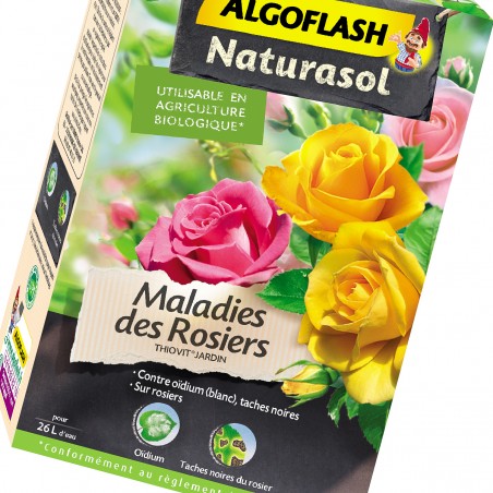Traitement spécial Maladies Des Rosiers à pulvériser Algoflash Naturasol.