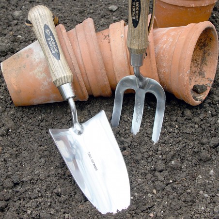 Mini outils jardinage acier inoxydable et Manche Bois Spear & Jackson.