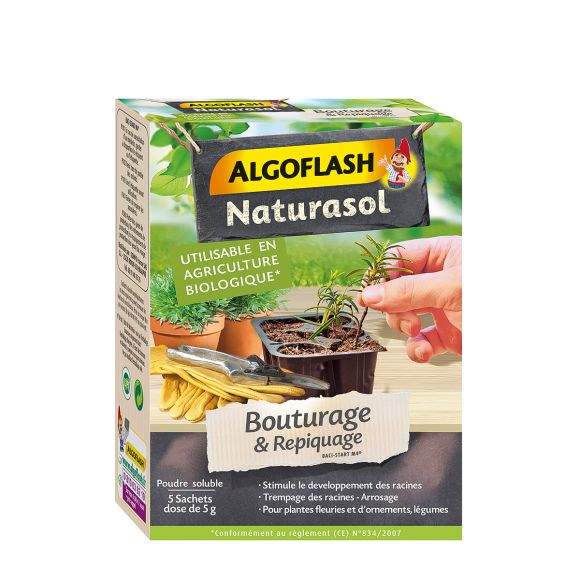 Bouturage & Repiquage, 5 sachets dose de 5 g Algoflash Naturasol.