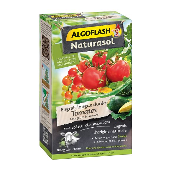 Engrais Tomates, Courgettes et Poivrons Longue Durée Algoflash.