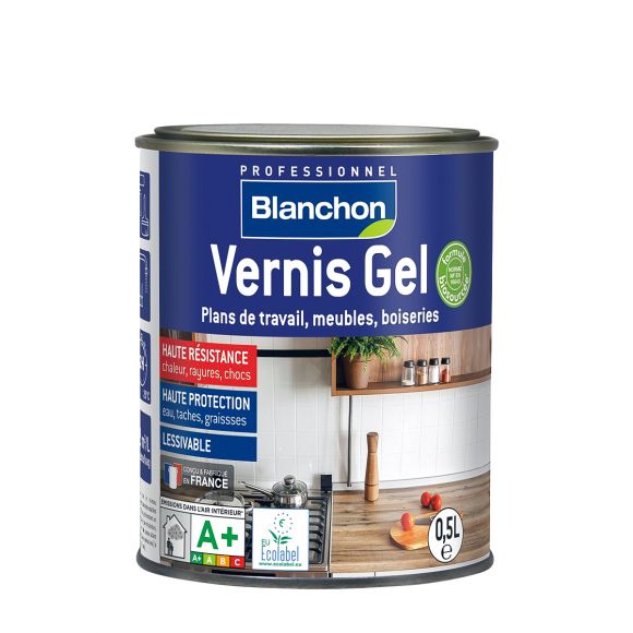 Vernis Gel Biosourcé Blanchon, pour la protection des bois intérieurs.